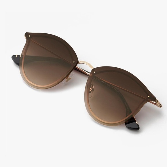 KREWE Nellie Style Gold and Brown Sunglasses - Picture 2 of 16